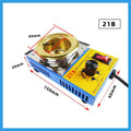 Adjustable temperature tin melting furnace on desktop with temperature control dial