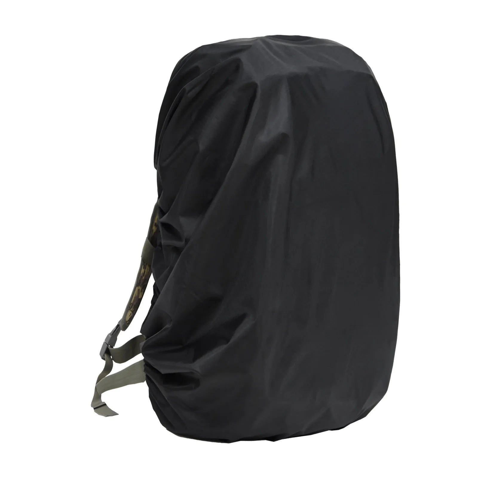 Army green backpack rain cover with 80L capacity for outdoor waterproof protection