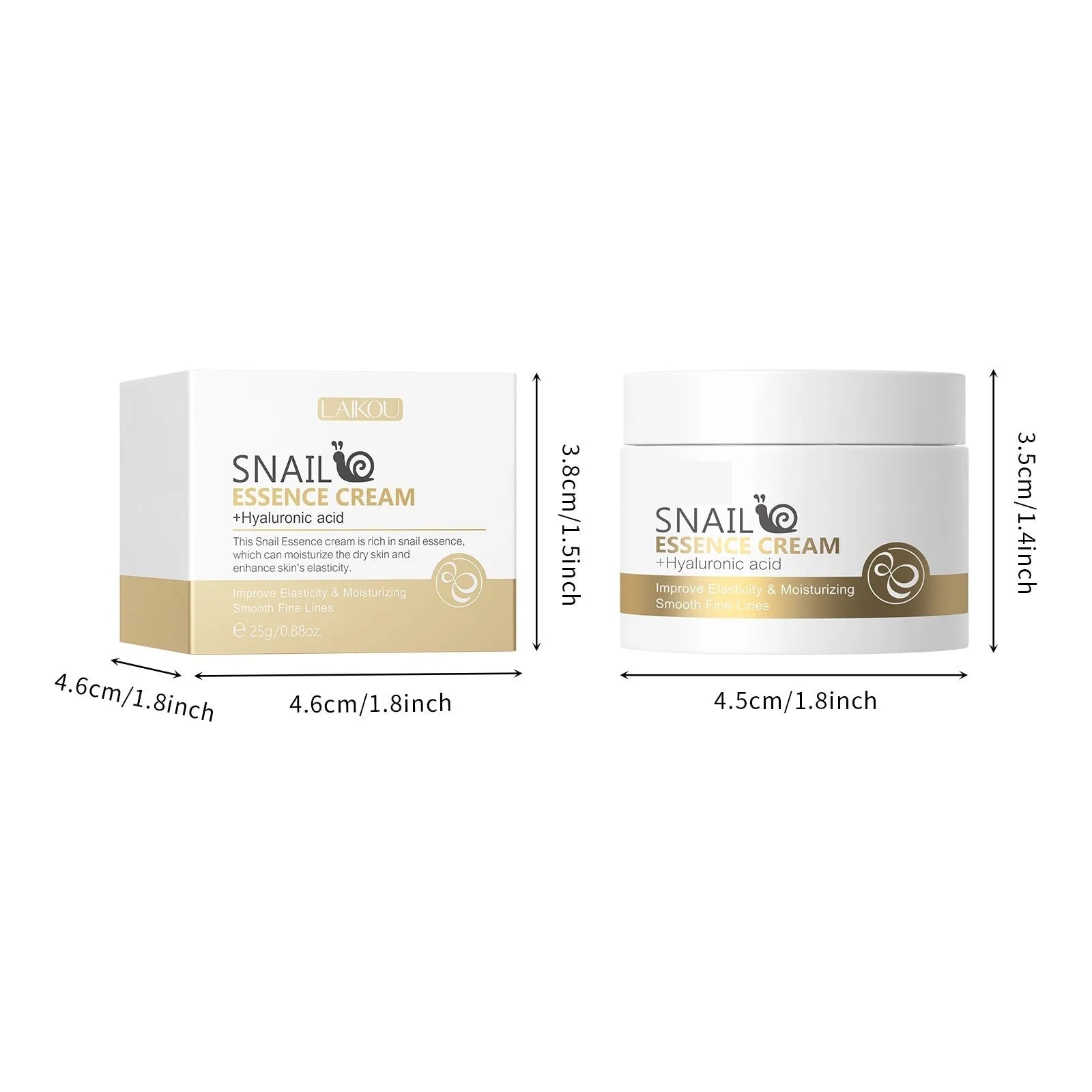 Laikou snail cream 25g face moisturiser jar for universal skin types