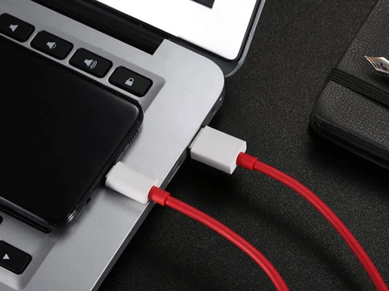 Red fast charging data cable for Universal 30w head compatible with 7pro 6 6T 7T