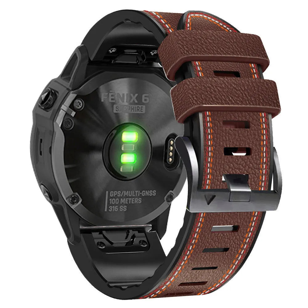 Silicone quick release watchband for Garmin Fenix watch in four colour options