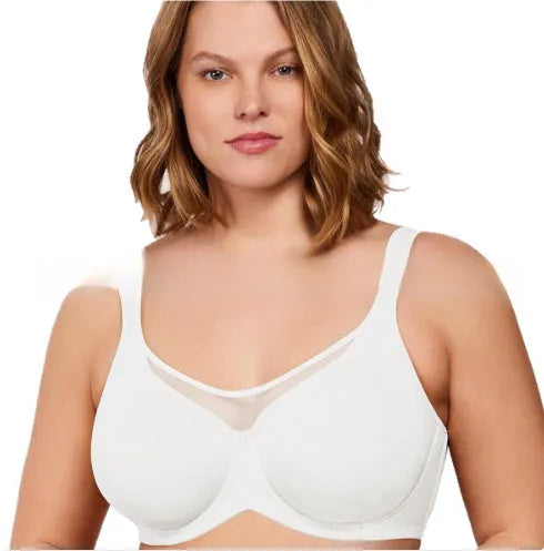 Simple casual women's plus size backless bra in black, 3/4 cup nylon spandex design