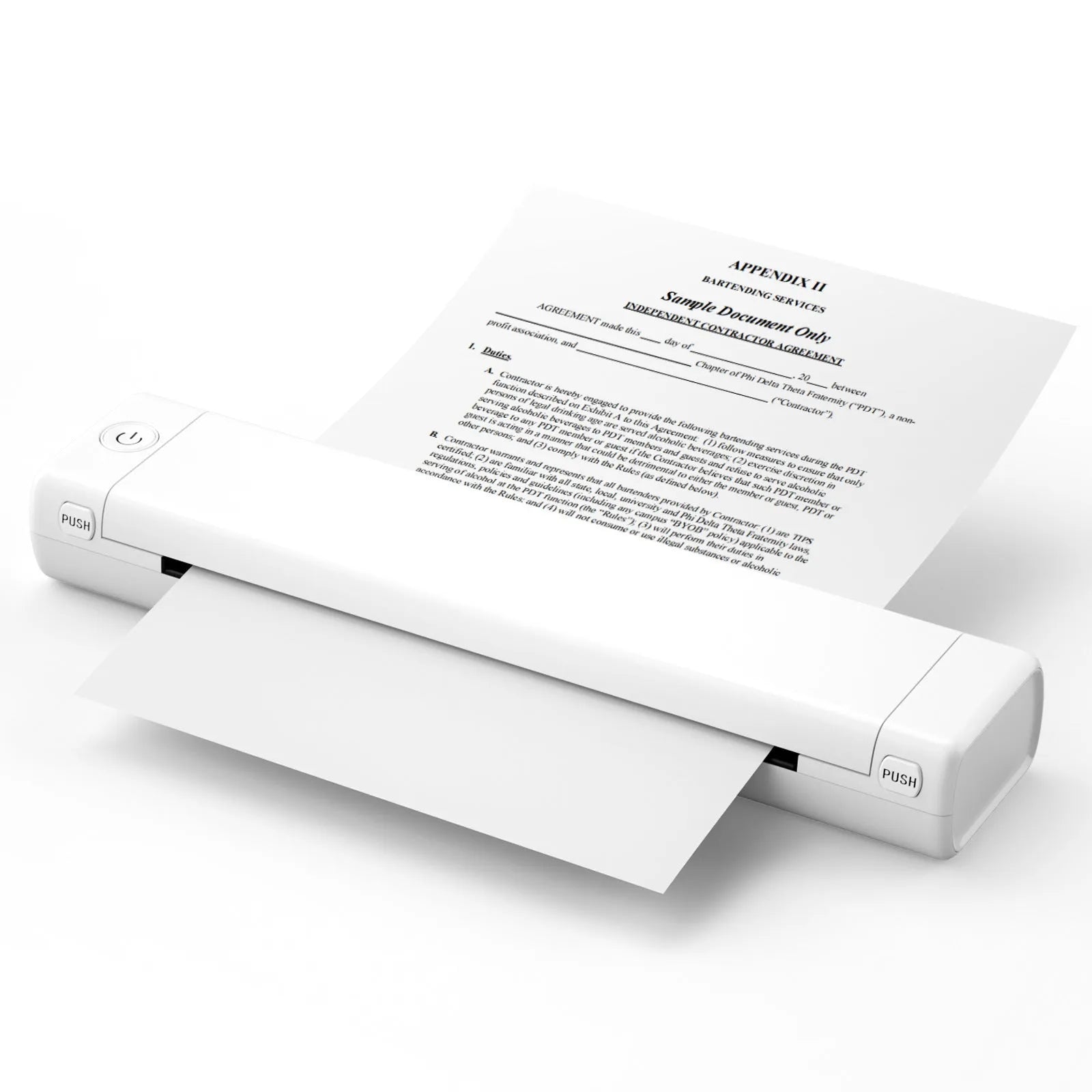 Phomemo M08F white portable A4 thermal printer with Bluetooth wireless connectivity
