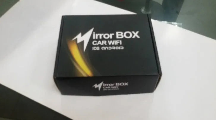 Black Car Mirror Link Box with cables and antenna for smartphone to car display mirroring