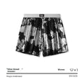 Men's reflective bright silver woven polyester sport underwear on a mid-rise waist.