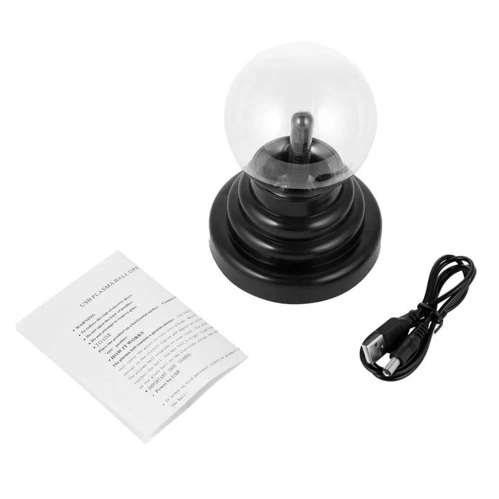 Colourful USB magic ball light with 7.62cm glass sphere on ABS base for decorative lighting