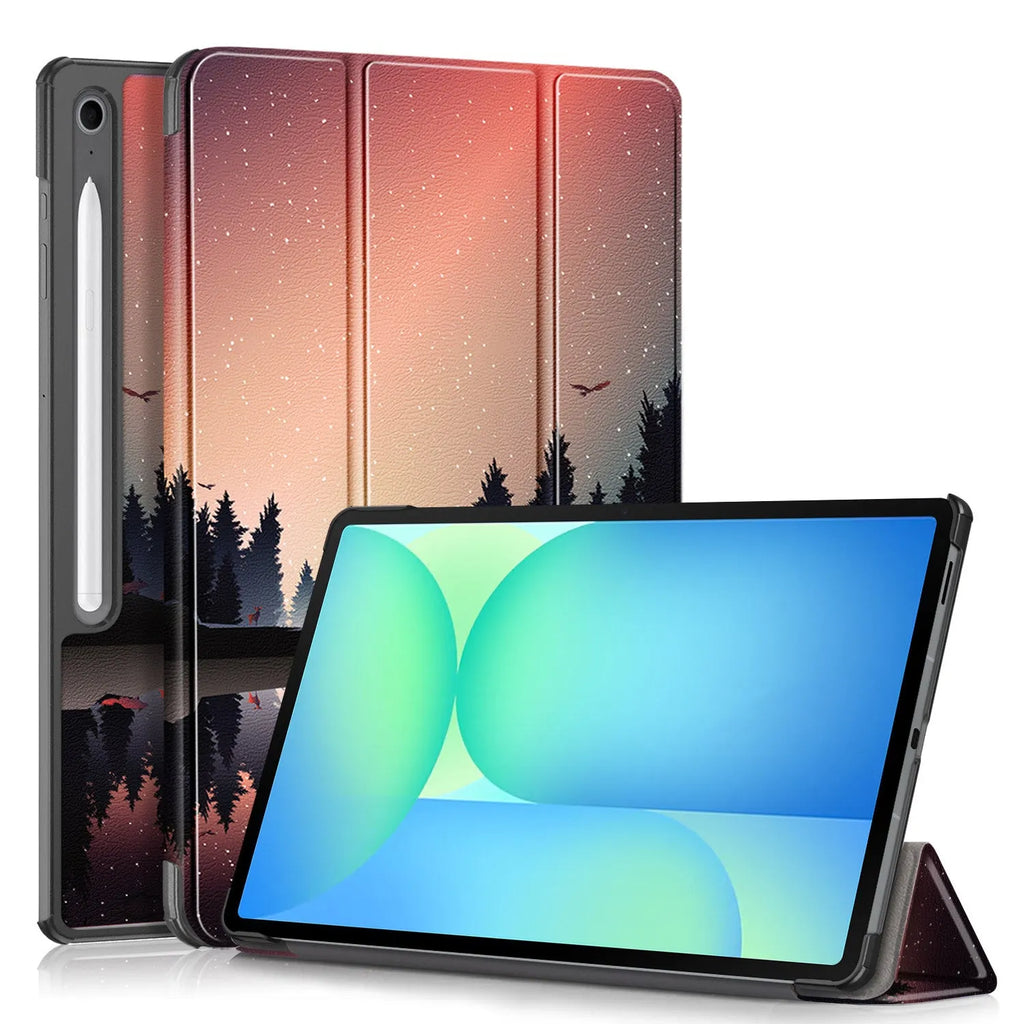 Samsung Tab S10 FE Plus 13 inch tablet case in black with built-in kickstand and magnetic back