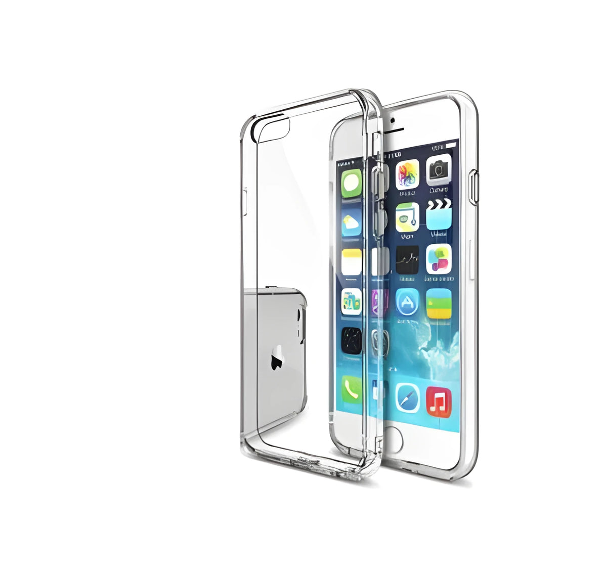 Clear soft TPU phone case for iPhone 6 6s Plus with black or white colour options