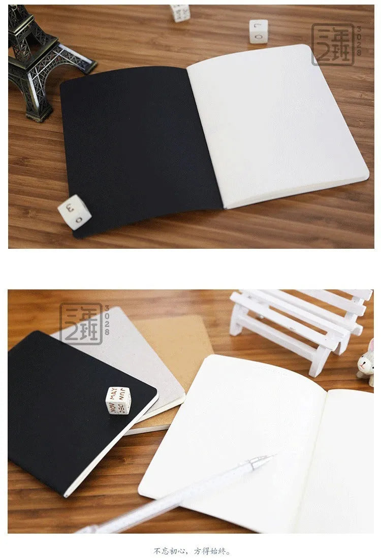 Retro graffiti sketchbook with blank pages in black, white, cowhide, or grey cover
