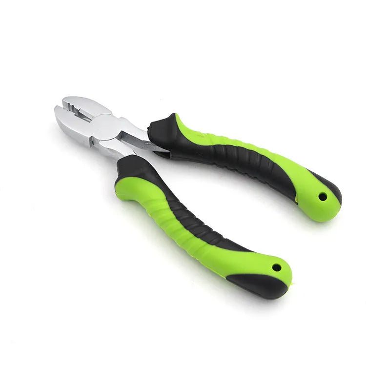 Green corrosion-resistant fishing cable cutters or pliers for cutting line and light wire
