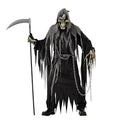 Halloween adult horror costume one size cloth robe set with ghost headgear, belt and gloves