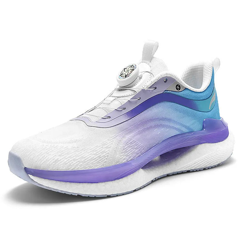 Men's breathable high-top mesh running shoes with composite sole and buckle closure
