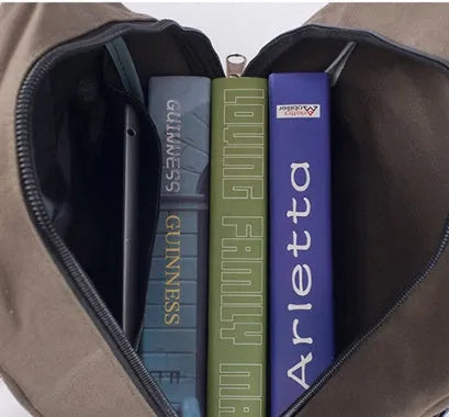 Canvas backpack for men students with zipper closure, 44x28x16cm, in five colours