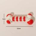 Bone-shaped interactive dog chew toy for small breeds with treat holder compartment