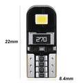 T10 W5W 2W white LED car light bulb with circuit board construction and waterproof rating