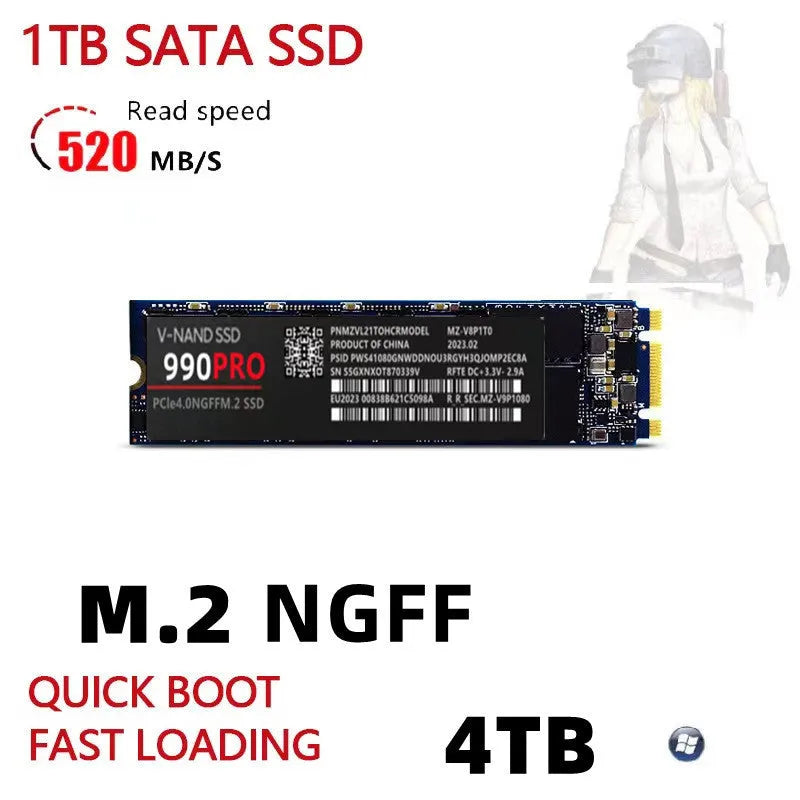 Samsung 990 PRO NVMe M.2 2280 PCI-E internal solid state drive on a dark surface
