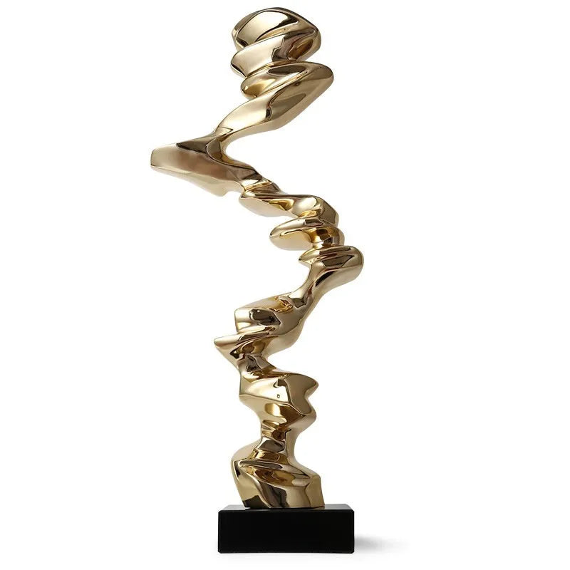 Abstract still life sculpture in natural resin with modern minimalist design for hallway hotel living room decor
