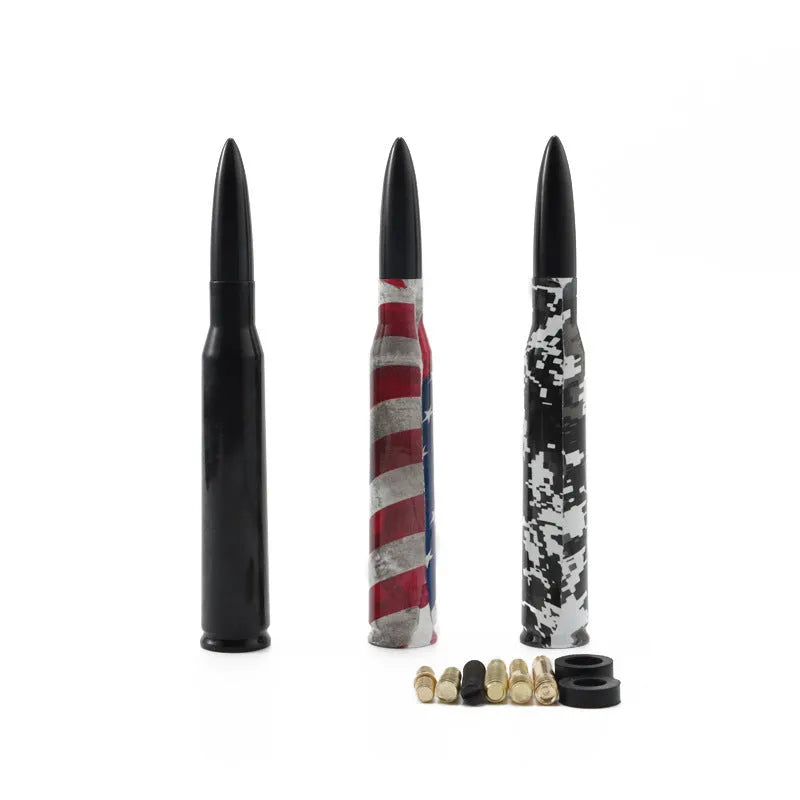 14cm camouflage flag vehicle antenna for bullet car modification in black, green, or American flag colours