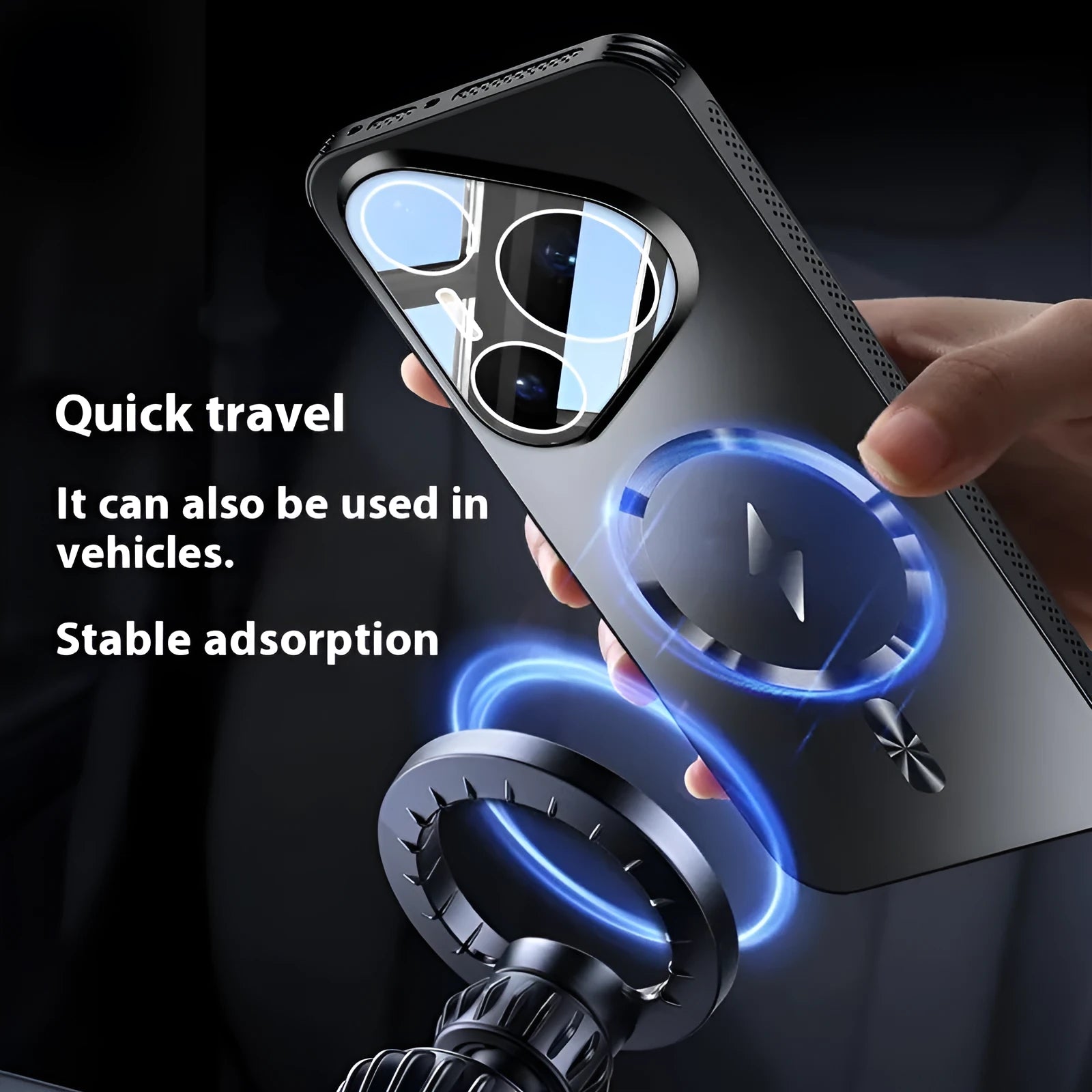 Magnetic belt lens protector phone case for Huawei Pura series in frosted PC material