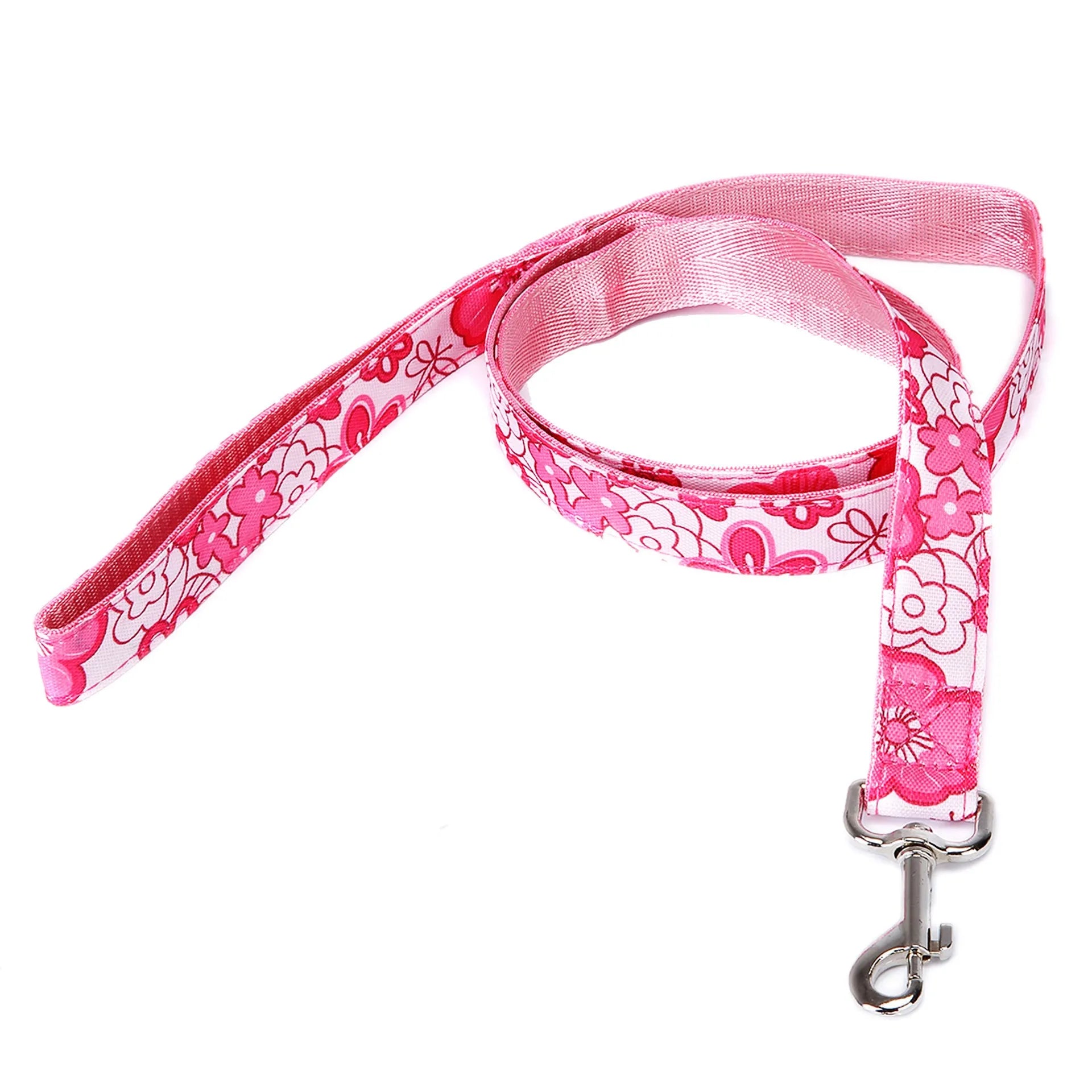 Black pet traction rope with plaid stripe pattern, 120cm long with hand holding loop.