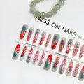 Nine tail lady long ladder plated crystal suede frosted sealing nail art stickers 40 pieces