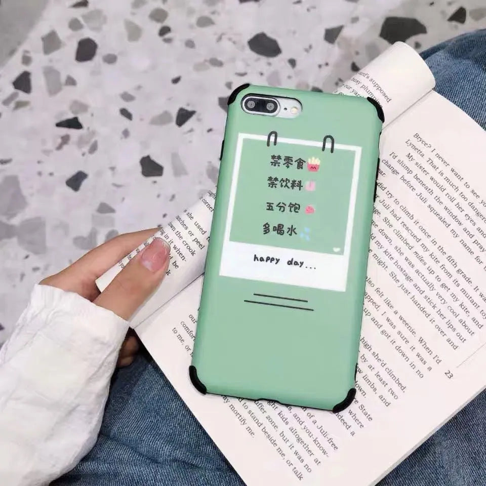 Compatible Apple iPhone cartoon frosted TPU phone case back cover solid colour