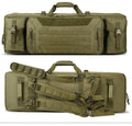 Large capacity waterproof sea fishing bag with double layers for rods and reels in black, 42 inch size