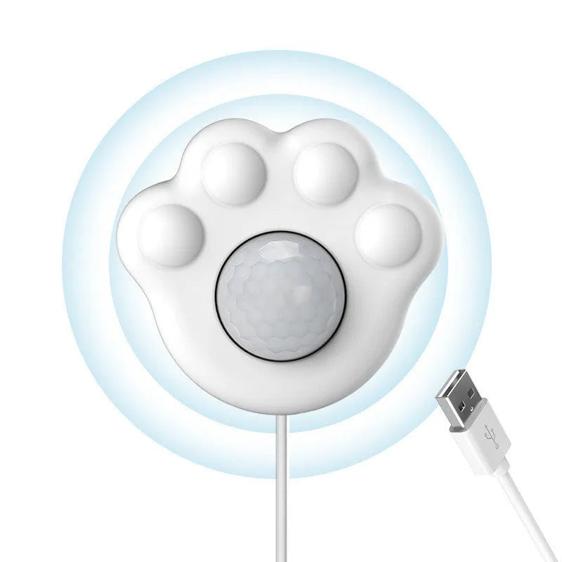 White infrared sensor control head for pet water dispenser with USB power cable
