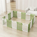 Plastic indoor dog isolation fence panels in green white, yellow white, red white or all white, 8 to 24 pieces