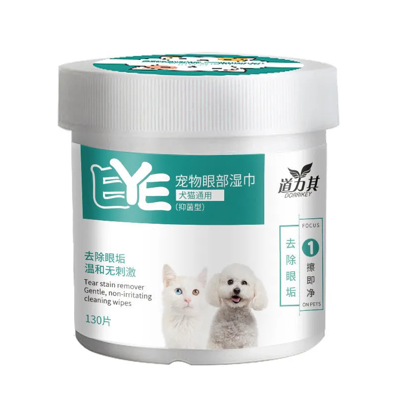 Pack of 130 pet eye wipes for dogs and cats tear stain removal