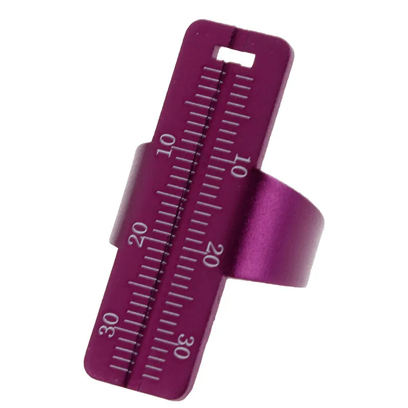 Aluminium alloy dental root ruler with clear scale for root canal measurement, available in multiple colours