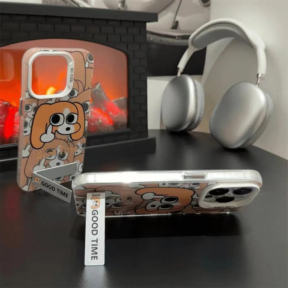 Fashion eccentric dog pattern hard PC phone case for Apple iPhone with anti-fall protection