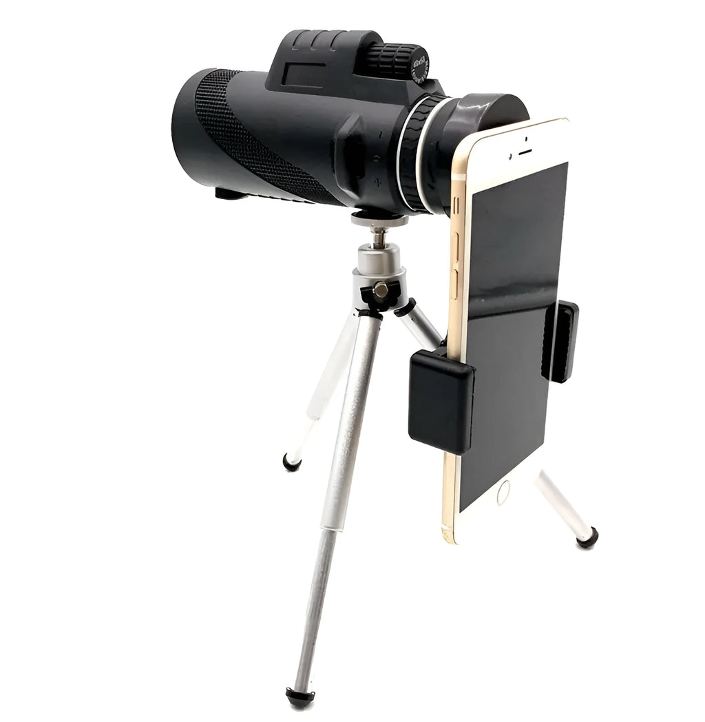 Black 40x60 cellphone telescope monocular with waterproof nitrogen construction and roof prism system