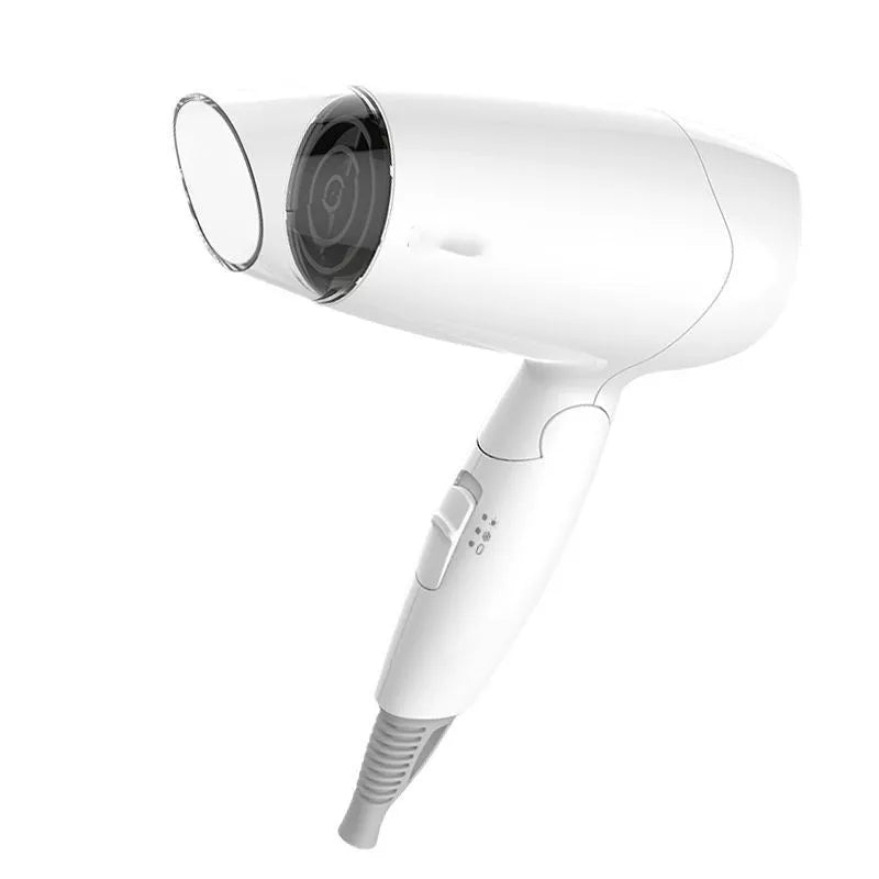 Moon White portable 1400W hair dryer with overheating protection and 150cm cord on white background