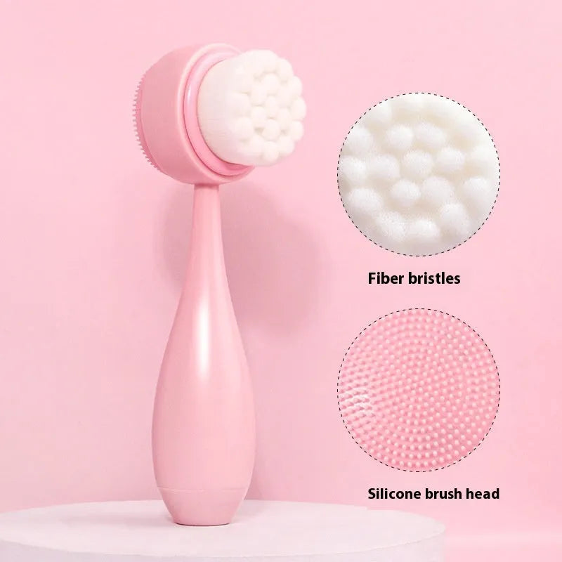 Coral fleece hair band facial brush set with face wash brush in multiple colour options