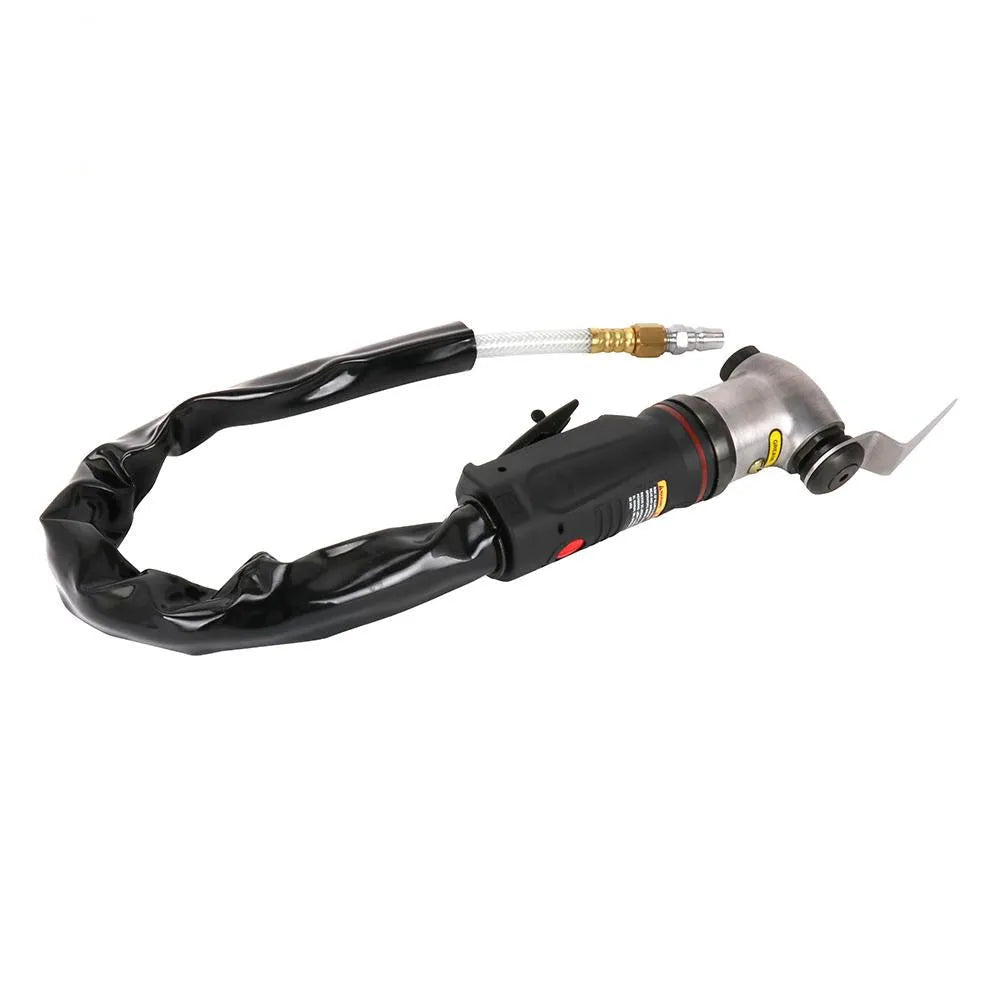 Pneumatic rubber tapping knife with black aluminium alloy body and non-slip rubber handle, 200mm blade, black colour