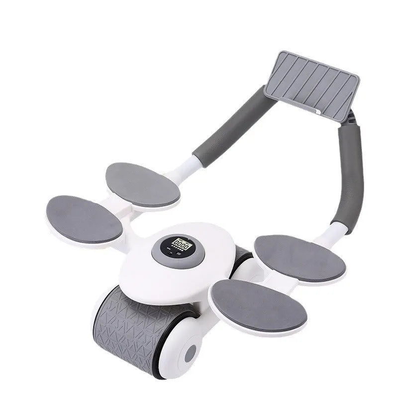 Multifunctional four elbow support abdominal wheel AB Rocket in black on a flat surface