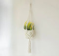 Hand-woven flower pot with net pocket extension cord in various colour options