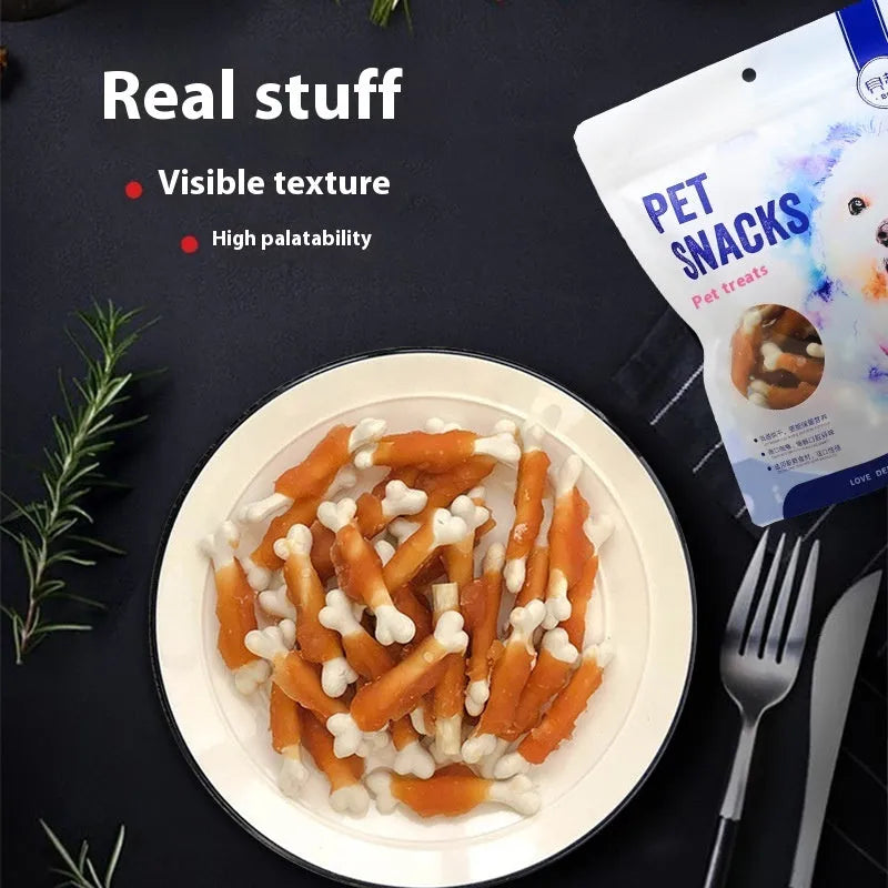 400g bag of Betty Chicken Wrapped Calcium Bone dog treats