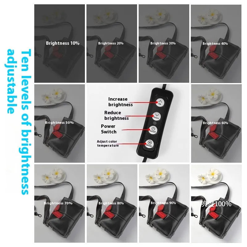 50cm collapsible studio light box with metal frame and USB powered lights