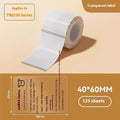 Assortment of transparent waterproof adhesive sticker labels in multiple sizes on sheet