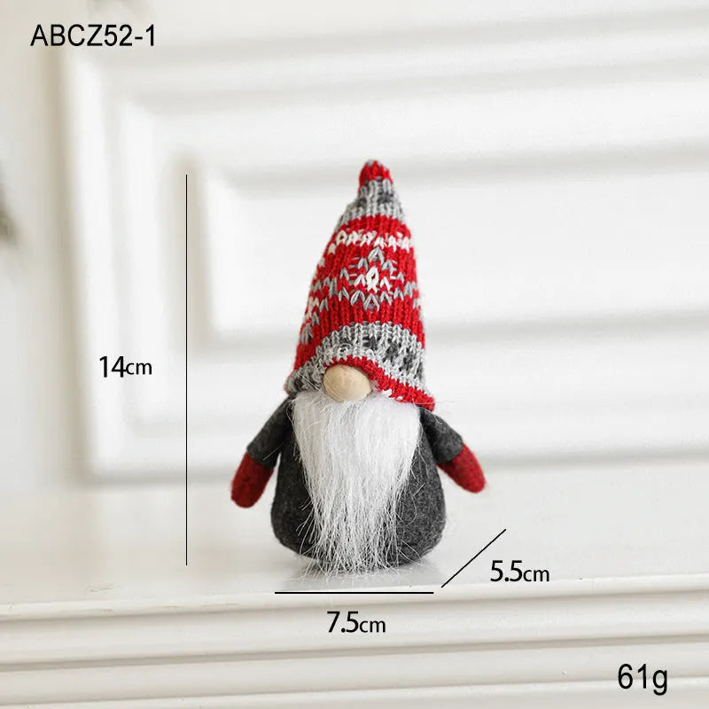 Cloth faceless Christmas Rudolf doll in red colour, standing decoration for holiday display