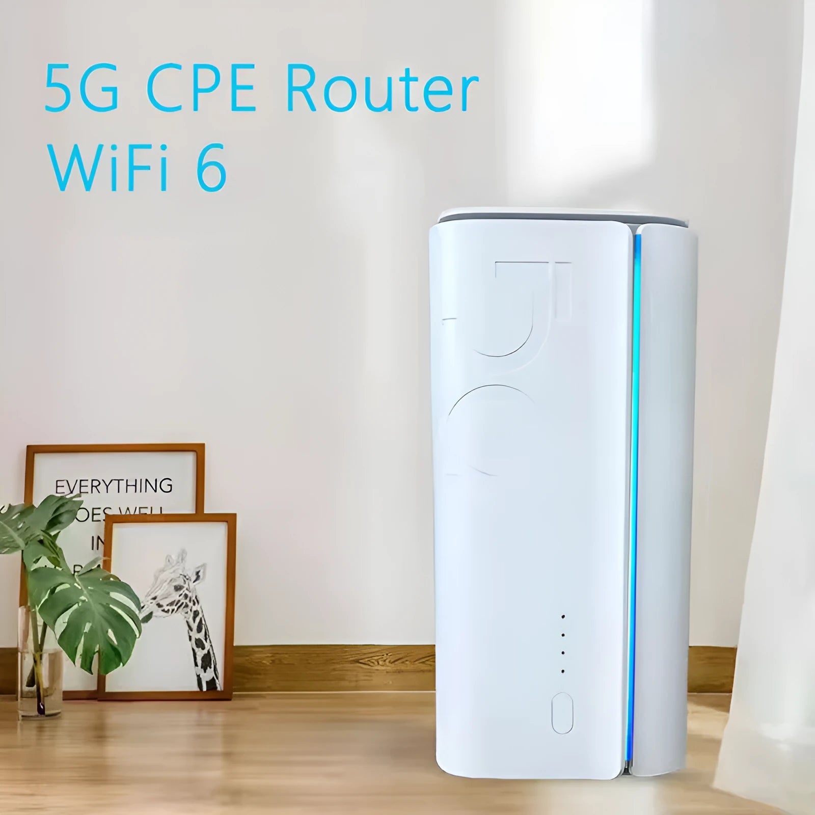 Compact white 4G CPE wireless router with Qualcomm or Zhanrui chip for wired to wireless conversion.