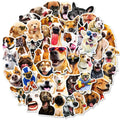 Pack of 100 realistic dog facial expression sticker sheets in Nordic design style.