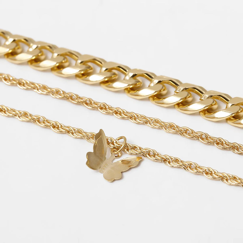 Simple twist chain anklet in gold or white k, made from copper, iron and aluminium, supplied in an OPP bag.