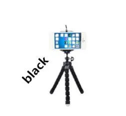 Black flexible octopus tripod stand holding a smartphone, with sponge legs wrapped around a pole.