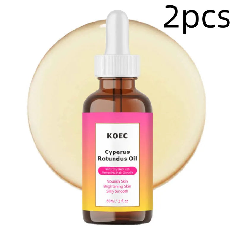 Cyperus tuber body care massage oil in a 60ml bottle for gentle skin care during massage