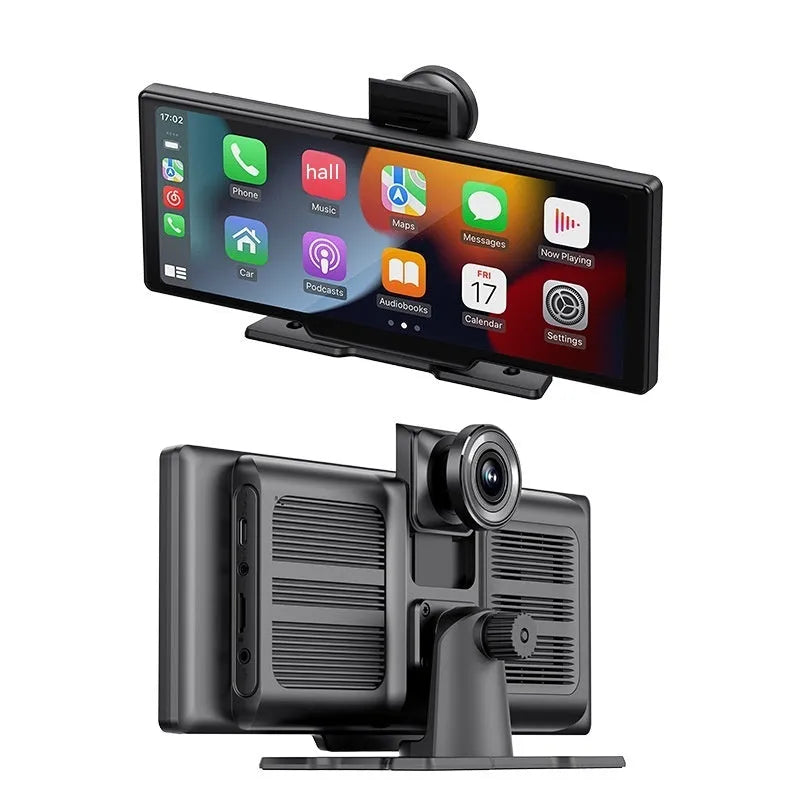 10.26-inch Wireless CarPlay multimedia recorder with black plastic housing and capacitive touch screen
