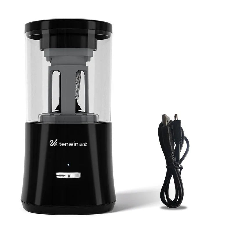 Automatic electric pencil sharpener for primary school students in plastic geometric shape with USB cable