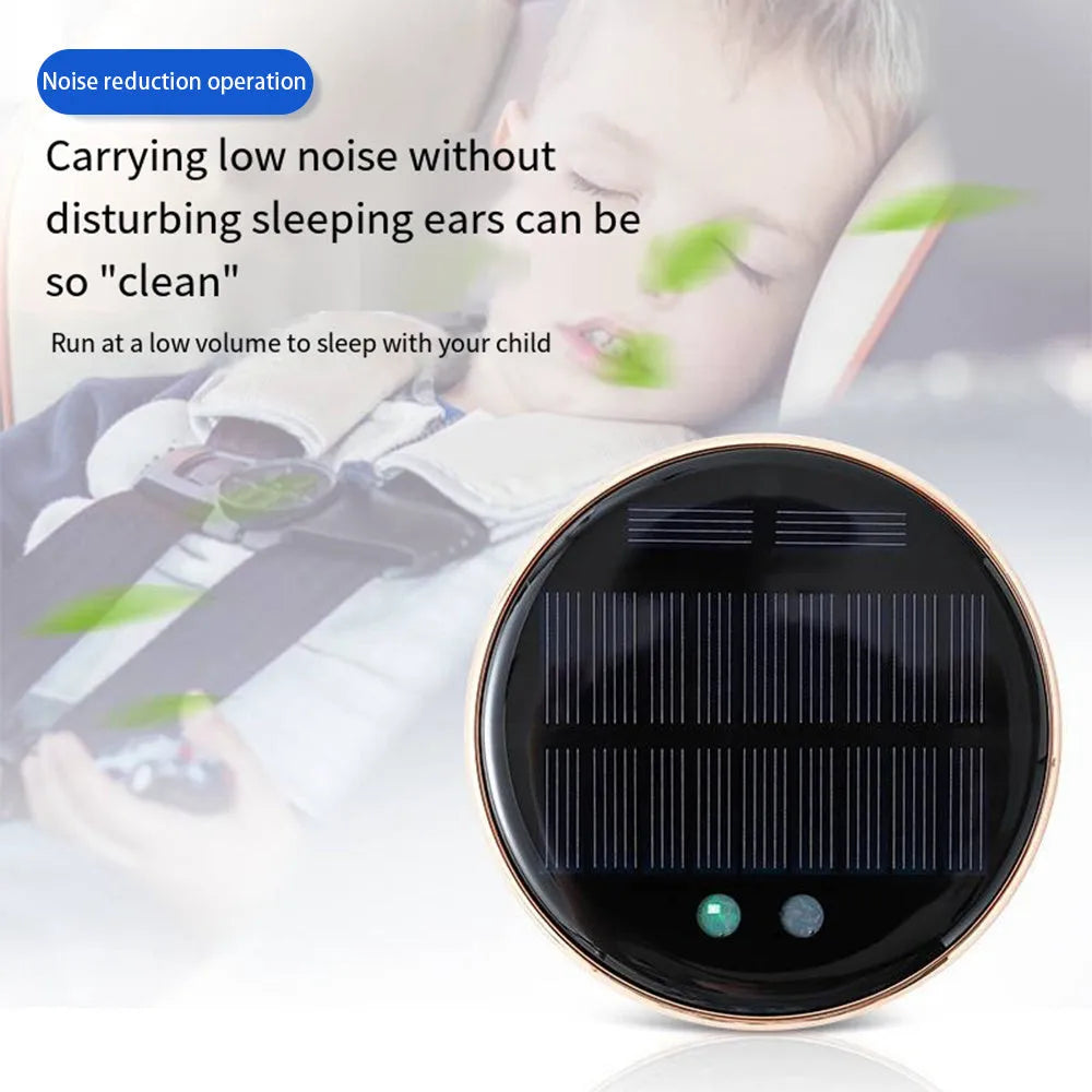 Solar-powered car air humidifier mounted in vehicle air conditioning vent